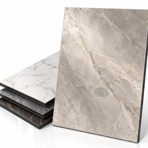 Soft Greige Stone Effect Aluminum Composite Panel for Hotel Walls and Reception Backdrops